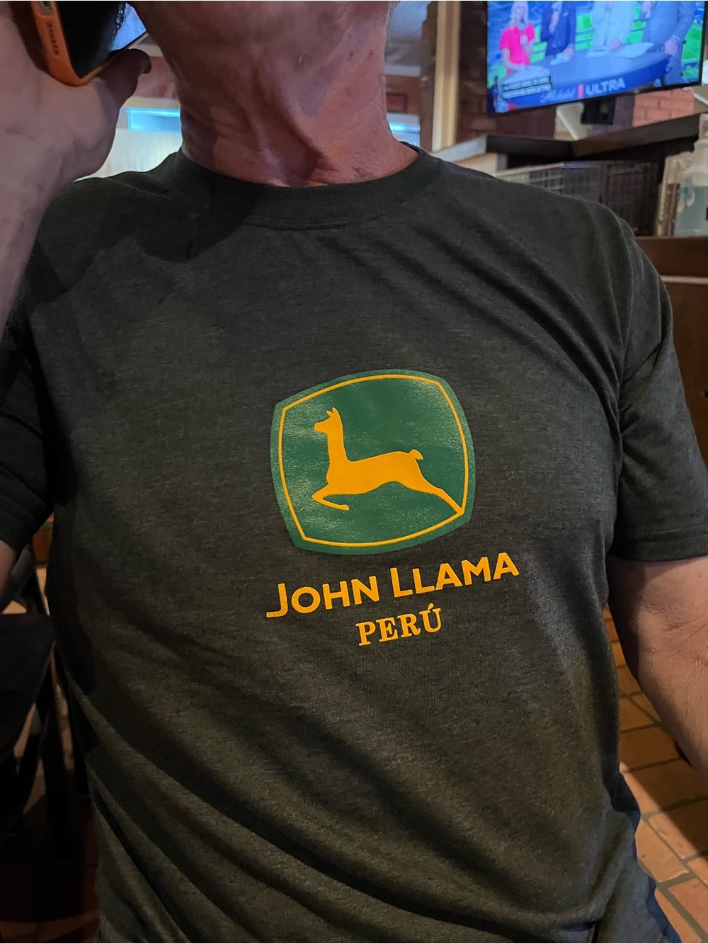 New Peru Men's Dark Green Logo T-Shirt